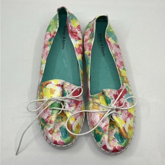 Django & Juliette Haydee Sneaker Womens EU 42/US 10.5 Floral Leather Ballet - Picture 5 of 8